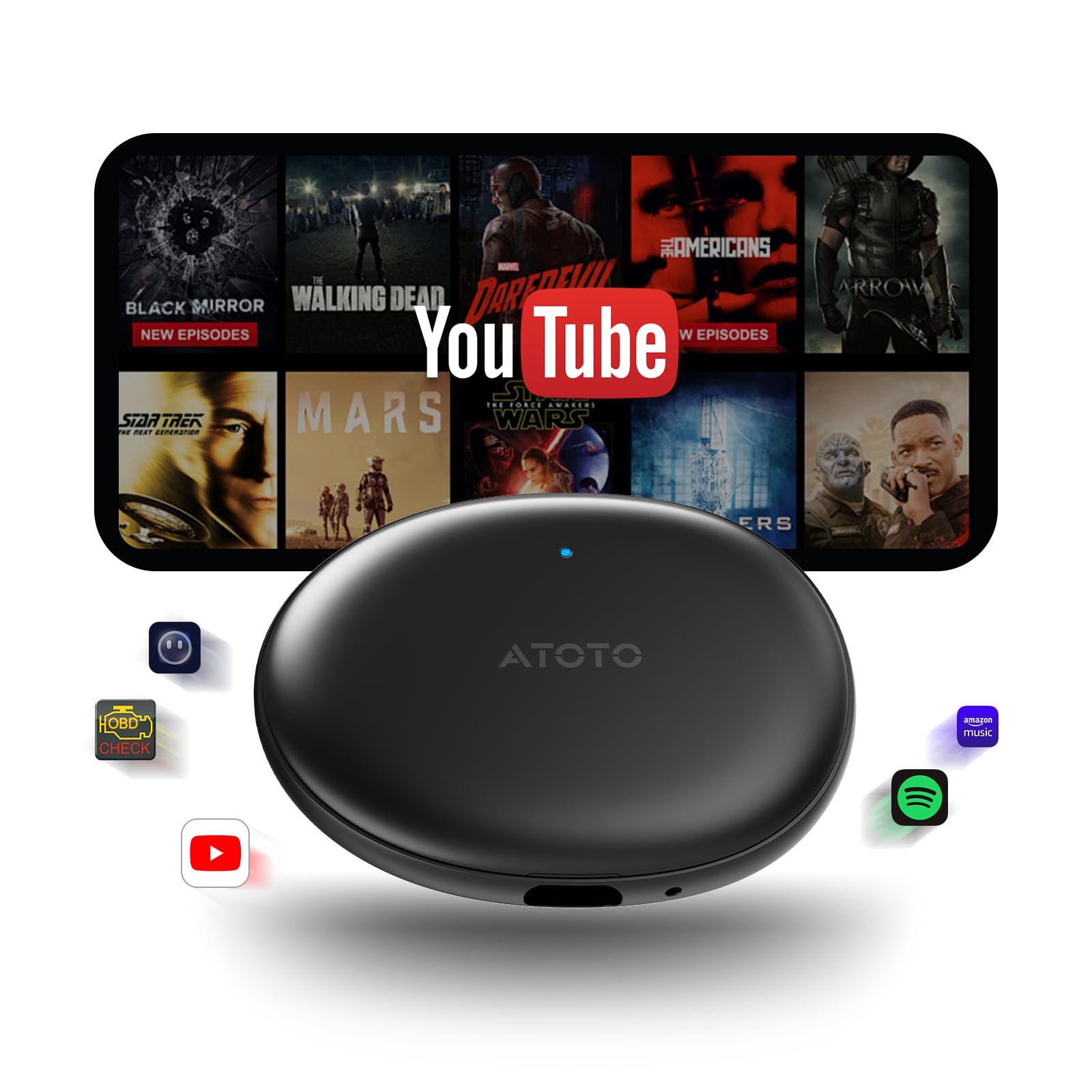 Amazon.co.jp: AD5 CarPlay ワイヤレス ai ボックス 車、2025年の